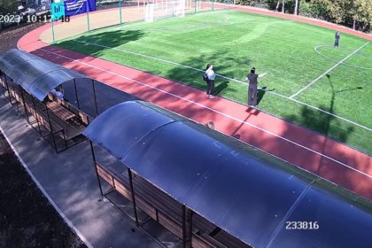 Монтаж виденаблюдения для стадиона в Дубне